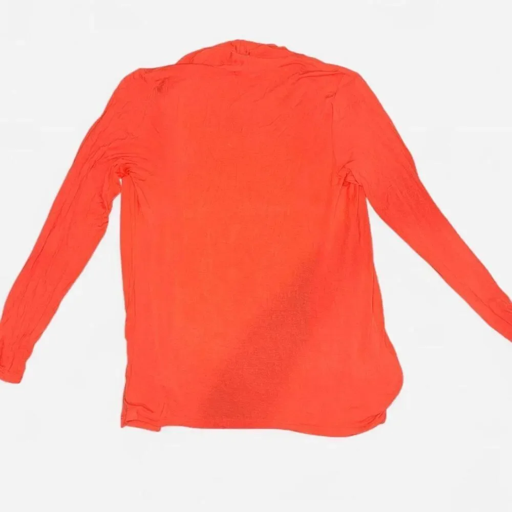Coral Lightweight Flowy Open Jersey Knit Cardigan